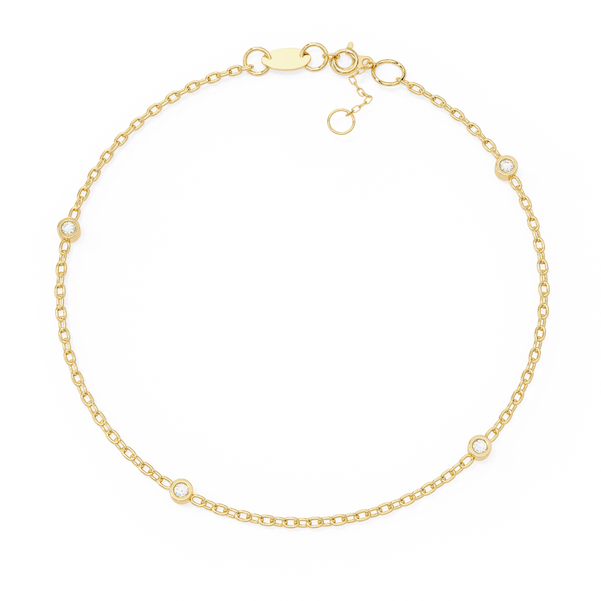 Solitairekart 0.06ct Round Cut Natural Diamond Bracelet-HI Color. VS-SI Clarity